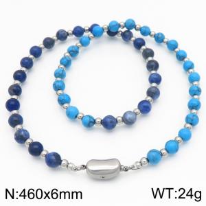 Fashionable stainless steel bead necklace - KN290592-Z