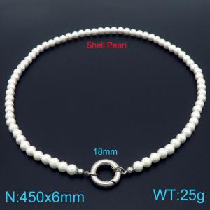 Cross border long imitation pearl necklace with versatile temperament and simple necklaces - KN290599-Z