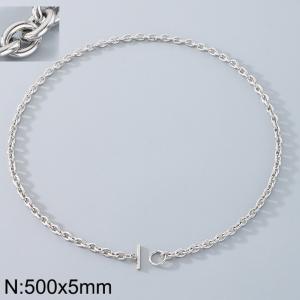 Stainless steel OT buckle O-ring necklace - KN290661-Z