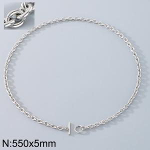 Stainless steel OT buckle O-ring necklace - KN290662-Z