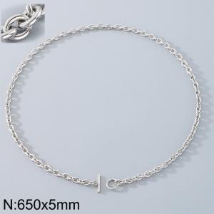 Stainless steel OT buckle O-ring necklace - KN290664-Z