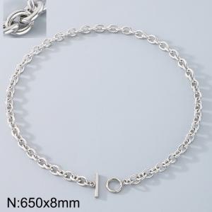 Stainless steel OT buckle O-ring necklace - KN290680-Z