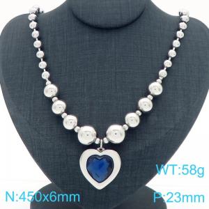 European and American cross-border personalized fashion exaggerated design bead necklace peach heart pendant - KN290861-Z