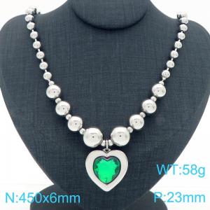 European and American cross-border personalized fashion exaggerated design bead necklace peach heart pendant - KN290862-Z