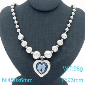 European and American cross-border personalized fashion exaggerated design bead necklace peach heart pendant - KN290863-Z