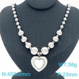 European and American cross-border personalized fashion exaggerated design bead necklace peach heart pendant - KN290866-Z