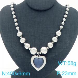 European and American cross-border personalized fashion exaggerated design bead necklace peach heart pendant - KN290867-Z