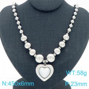 European and American cross-border personalized fashion exaggerated design bead necklace peach heart pendant - KN290868-Z