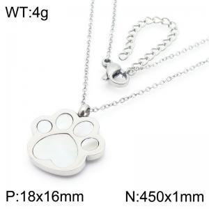 Puppy Foot Print Pendant Stainless Steel Necklace For Women Girl Cute Gold Silver Color Party Jewelry Gift Wholesale - KN290886-GC