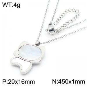 Cat Pendant Stainless Steel Necklace For Women Girl Fashion Cute Gold Silver Color Party Jewelry Gift Wholesale - KN290890-GC