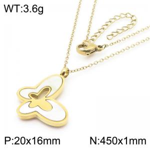 Butterfly Pendant Stainless Steel Necklace For Women Girl Cute Gold Silver Color Party Jewelry Gift Wholesale - KN290891-GC