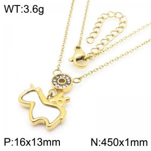 Unicorn Pendant Stainless Steel Necklace For Women Girl Fashion Cute Gold Silver Color Party Jewelry Gift Wholesale - KN290893-GC