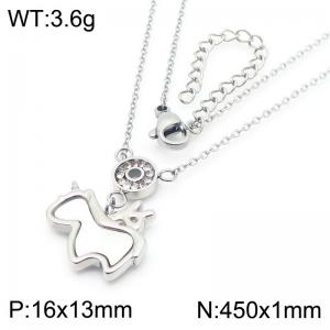 Unicorn Pendant Stainless Steel Necklace For Women Girl Fashion Cute Gold Silver Color Party Jewelry Gift Wholesale - KN290894-GC