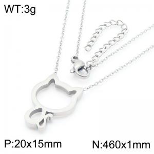 Cat Pendant Stainless Steel Necklace For Women Girl Fashion Cute Gold Silver Color Party Jewelry Gift Wholesale - KN290899-GC