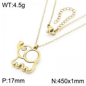 Elephant Pendant Stainless Steel Necklace For Women Girl Fashion Cute Gold Silver Color Party Jewelry Gift Wholesale - KN290906-GC