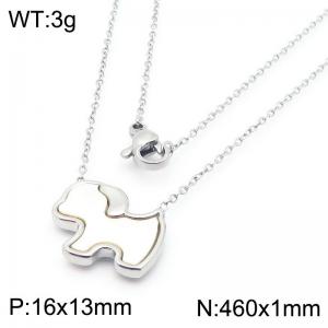 Puppy Pendant Stainless Steel Necklace For Women Girl Cute Gold Silver Color Party Jewelry Gift Wholesale - KN290907-GC