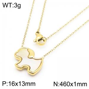 Puppy Pendant Stainless Steel Necklace For Women Girl Cute Gold Silver Color Party Jewelry Gift Wholesale - KN290908-GC