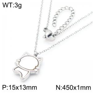 Cat Pendant Stainless Steel Necklace For Women Girl Fashion Cute Gold Silver Color Party Jewelry Gift Wholesale - KN290916-GC