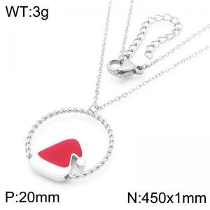 Christmas Hat Pendant Stainless Steel Necklace For Women Girl Gold Silver Color Party Jewelry Christmas Gift Wholesale - KN290930-GC