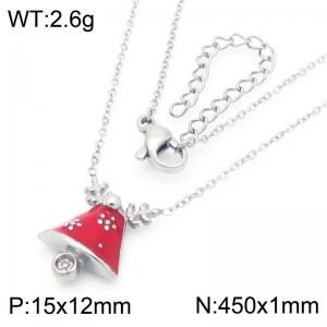 Christmas Camel Bell Pendant Stainless Steel Necklace For Women Girl Gold Silver Color Party Jewelry Christmas Gift Wholesale - KN290940-GC