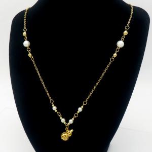 SS Gold-Plating Necklace - KN290941-WH