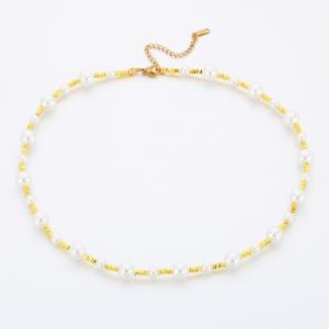 SS Gold-Plating Necklace - KN290949-SP