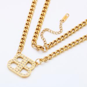 SS Gold-Plating Necklace - KN290951-SP