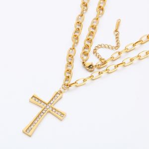 SS Gold-Plating Necklace - KN290953-SP