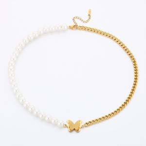 SS Gold-Plating Necklace - KN290965-SP