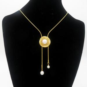 SS Gold-Plating Necklace - KN290973-HM