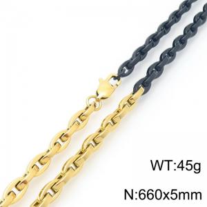 Charm Two Tone Hollowed Out Stainless Steel Men's Necklace - KN291134-KFC