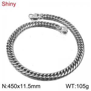 Stainless steel double woven chain necklace - KN291148-Z