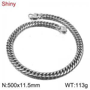 Stainless steel double woven chain necklace - KN291149-Z