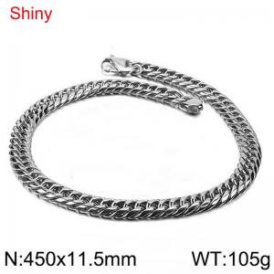 Stainless steel double woven chain necklace - KN291153-Z