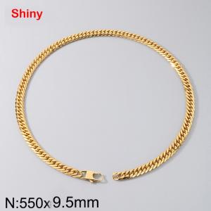 Stainless steel double woven chain necklace - KN291175-Z