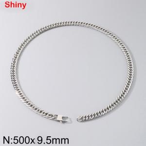 Stainless steel double woven chain necklace - KN291179-Z