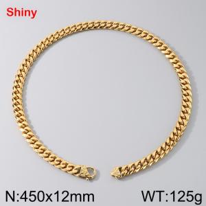 Stainless steel round ground encrypted Cuban necklace - KN291188-Z