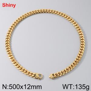 Stainless steel round ground encrypted Cuban necklace - KN291189-Z