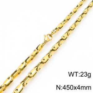 4mm Stainless Steel Link Chain Necklaces For Men And Women Simple Fashion Gold Color Jewelry - KN291409-Z