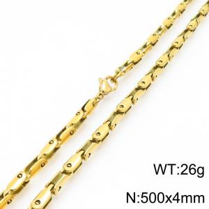 4mm Stainless Steel Link Chain Necklaces For Men And Women Simple Fashion Gold Color Jewelry - KN291410-Z