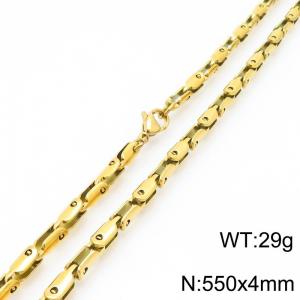 4mm Stainless Steel Link Chain Necklaces For Men And Women Simple Fashion Gold Color Jewelry - KN291411-Z