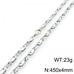 4mm Stainless Steel Link Chain Necklaces For Men And Women Simple Fashion Silver Color Jewelry - KN291416-Z