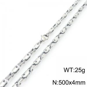 4mm Stainless Steel Link Chain Necklaces For Men And Women Simple Fashion Silver Color Jewelry - KN291417-Z