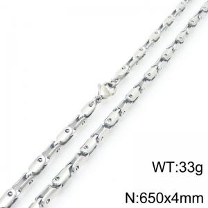 4mm Stainless Steel Link Chain Necklaces For Men And Women Simple Fashion Silver Color Jewelry - KN291420-Z