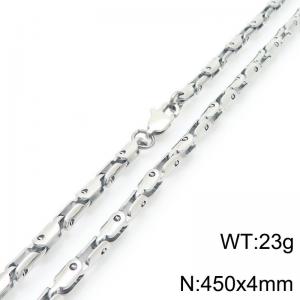 4mm Stainless Steel Link Chain Necklaces For Men And Women Simple Fashion Silver Color Jewelry - KN291430-Z