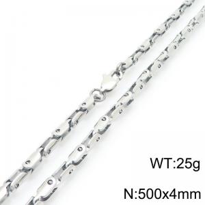 4mm Stainless Steel Link Chain Necklaces For Men And Women Simple Fashion Silver Color Jewelry - KN291431-Z