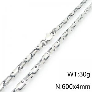 4mm Stainless Steel Link Chain Necklaces For Men And Women Simple Fashion Silver Color Jewelry - KN291433-Z