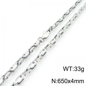 4mm Stainless Steel Link Chain Necklaces For Men And Women Simple Fashion Silver Color Jewelry - KN291434-Z