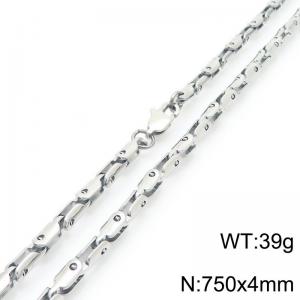 4mm Stainless Steel Link Chain Necklaces For Men And Women Simple Fashion Silver Color Jewelry - KN291436-Z