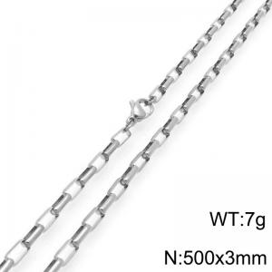 Stainless steel simple and fashionable 3mm long box chain necklace - KN291484-Z